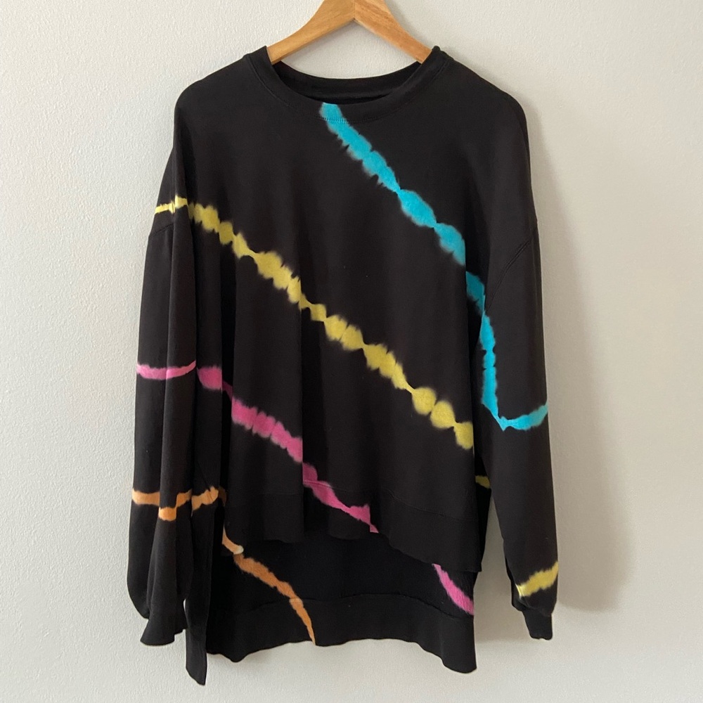 Electric and Rose Black Pink Blue Yellow Tie Dye sweatshirt size Medium